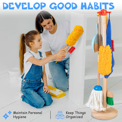 WOODMAM duster adds tactile variety for sensory play and cleaning routines.