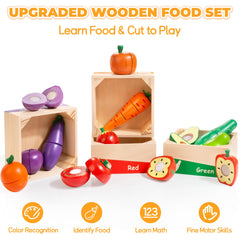 WOODMAM interlocking food pieces with crunch sound for realistic cutting