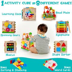 Woodmam HELLOWOOD cube baby xylophone invites musical exploration and sensory play.