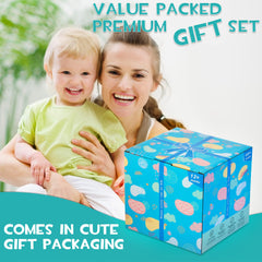 Woodmam HELLOWOOD cube stack and sort blocks develop fine motor precision.