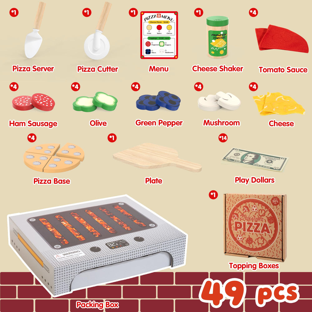 WOODMAM Illustrated pizza menu enhances role-play and ordering