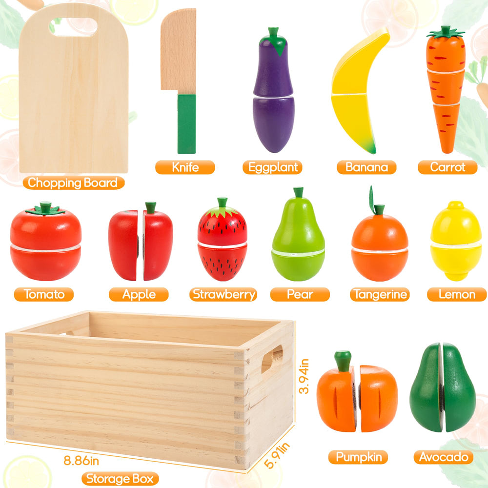 WOODMAM wooden chopping board complements creative play cooking sessions