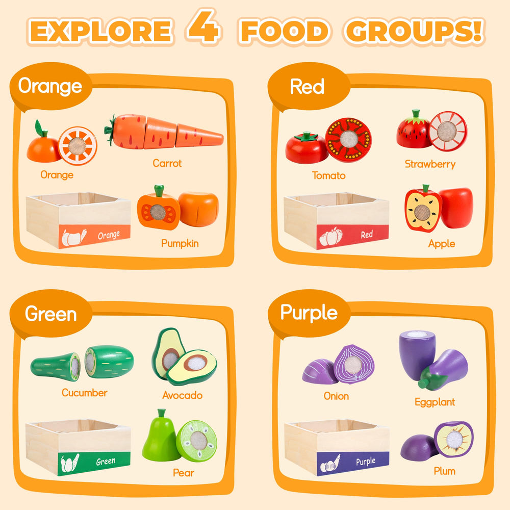 WOODMAM wooden play food vegetables for creative cooking play