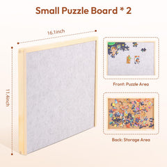 Woodtoe puzzle board offers 100-piece layout for focused solo puzzling.