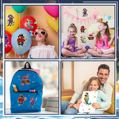 Woohookaka pirate stickers party-favor pack makes birthday celebrations easier.