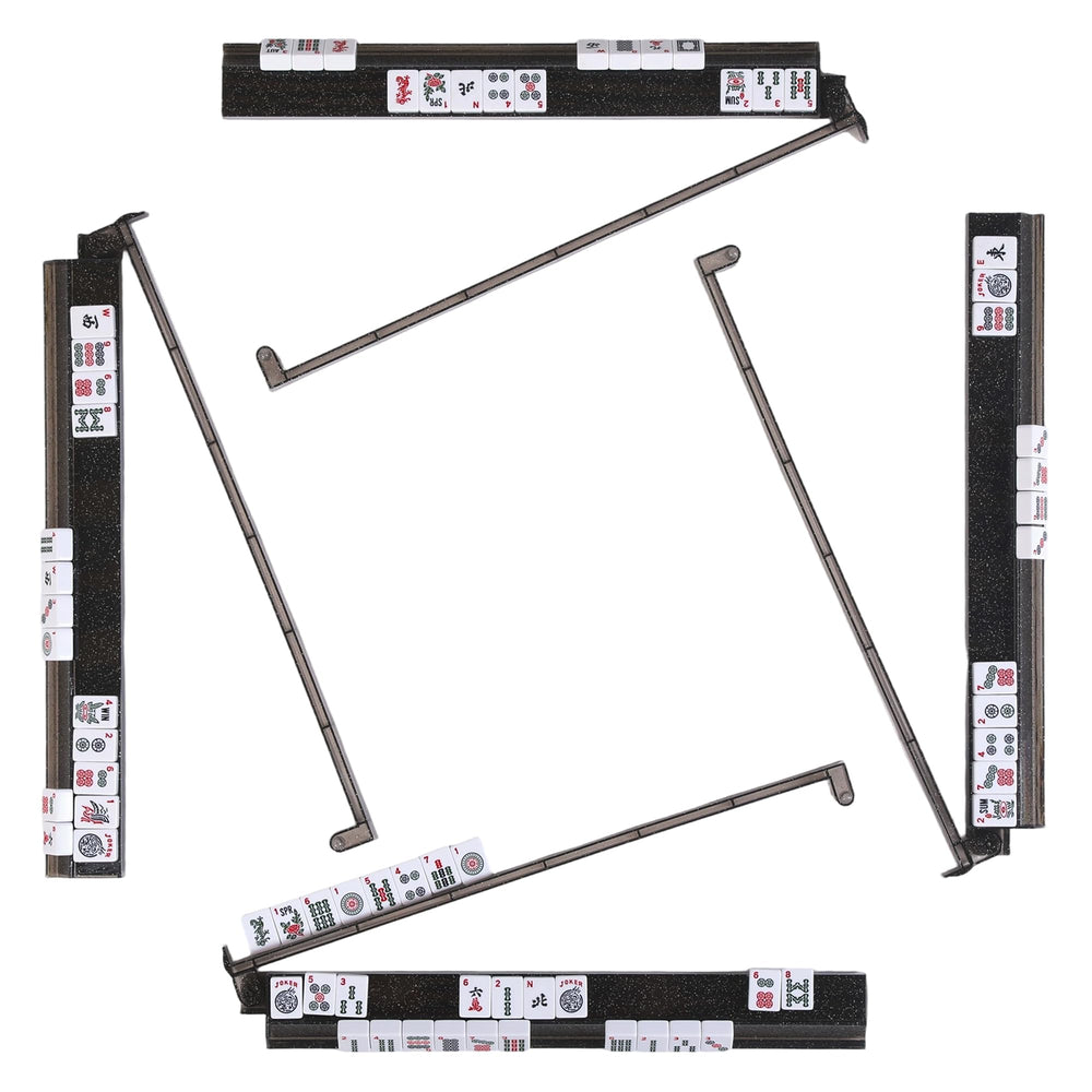 WOOIIROM mahjong racks with pushers show anti-slip stability for quick, precise gameplay.