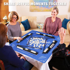 WOOIIROM dark gray mahjong racks, side view, stylish and sturdy