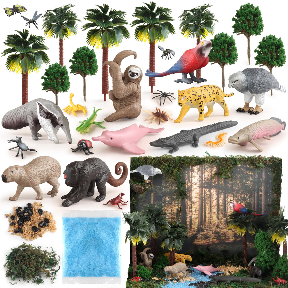 Wookidel rainforest animals figures set for engaging classroom diorama projects