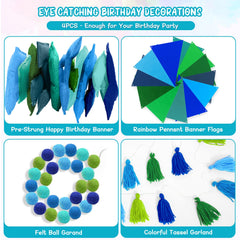 Woonnuk blue thread tassel decoration adds movement to displays
