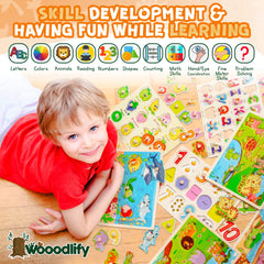 WOOODLIFY numbers puzzle teaches counting with easy-to-handle pegs