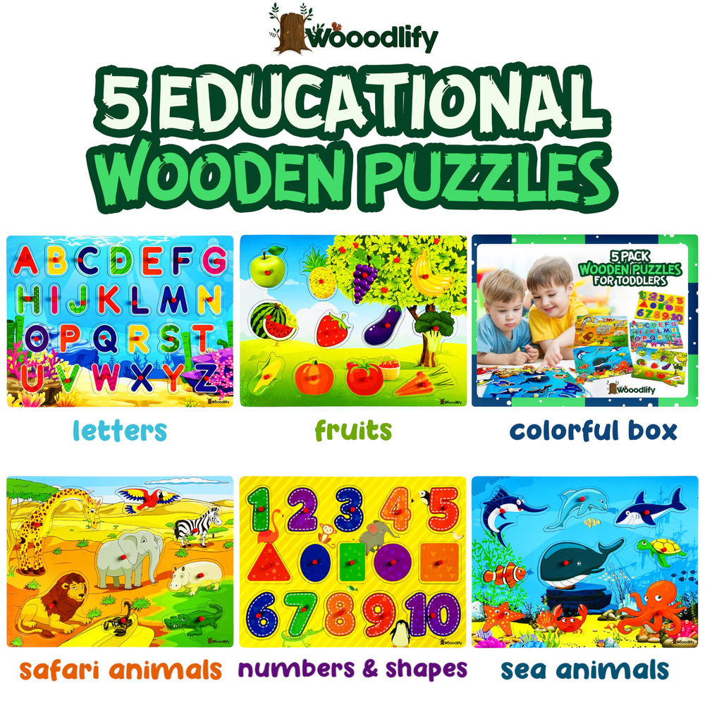 WOOODLIFY numbers puzzle for toddlers encourages counting with chunky pieces