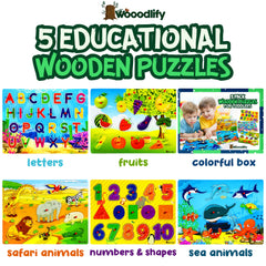 WOOODLIFY numbers puzzle for toddlers encourages counting with chunky pieces