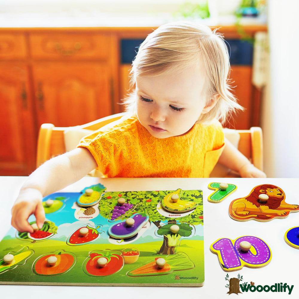WOOODLIFY wooden puzzle pieces close‑up showing smooth edges and vivid colors