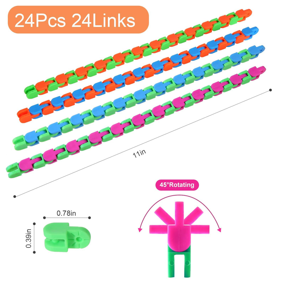 Woosir Wacky Tracks individual-link close-up reveals a 5-position pivot.