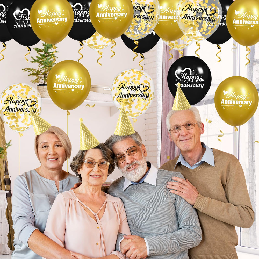 Woosytoo metallic gold confetti balloons create celebratory sparkle