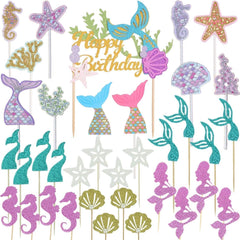 Wootkey glitter mermaid cake topper serves as a festive centerpiece for celebrations