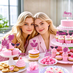 Wootkey glitter princess happy birthday topper highlights celebratory desserts