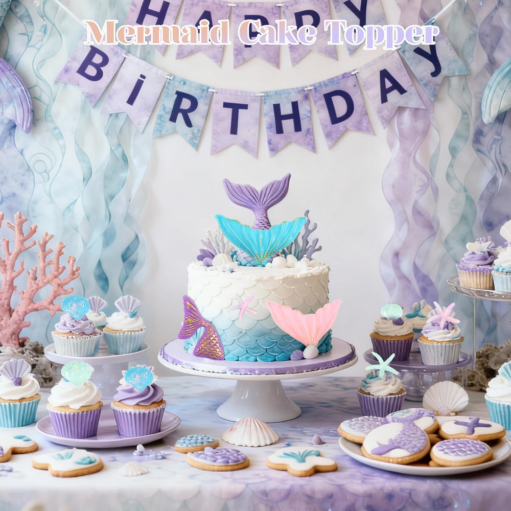 Wootkey shell cake toppers adding ocean texture to decorations