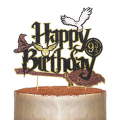 Wootkey wizard cake topper featuring glitter finish for a magical cake centerpiece