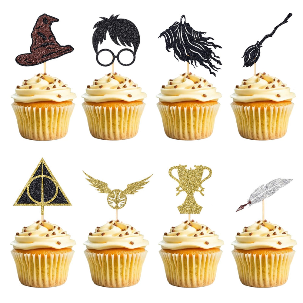 Wootkey wizard cupcake toppers 24-pack for quick magical decorating