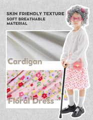 WooWee Kids Old Lady Costume stockings and glasses complete the look