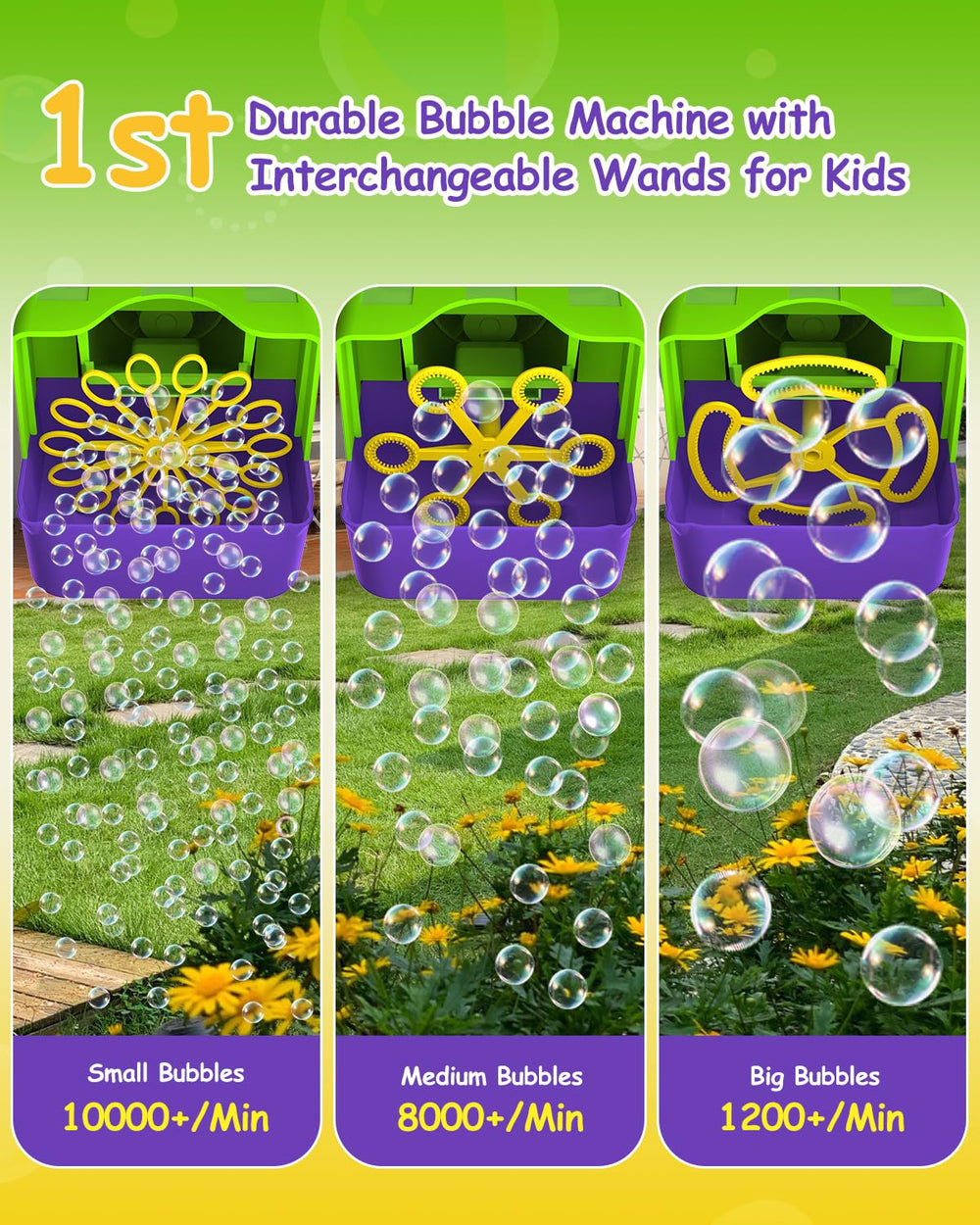 Small bubbles from the 15-hole disc create delicate party moments.