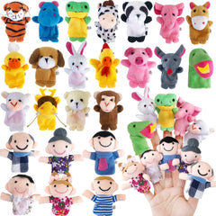 Woozettn finger puppets set package features 24 plush characters for storytelling and playtime.
