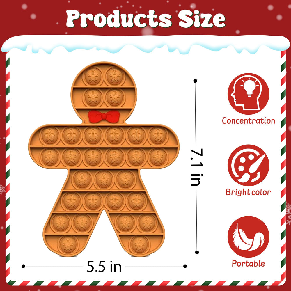 Woplagyreat festive gingerbread figure adds color to holiday countdown activities.