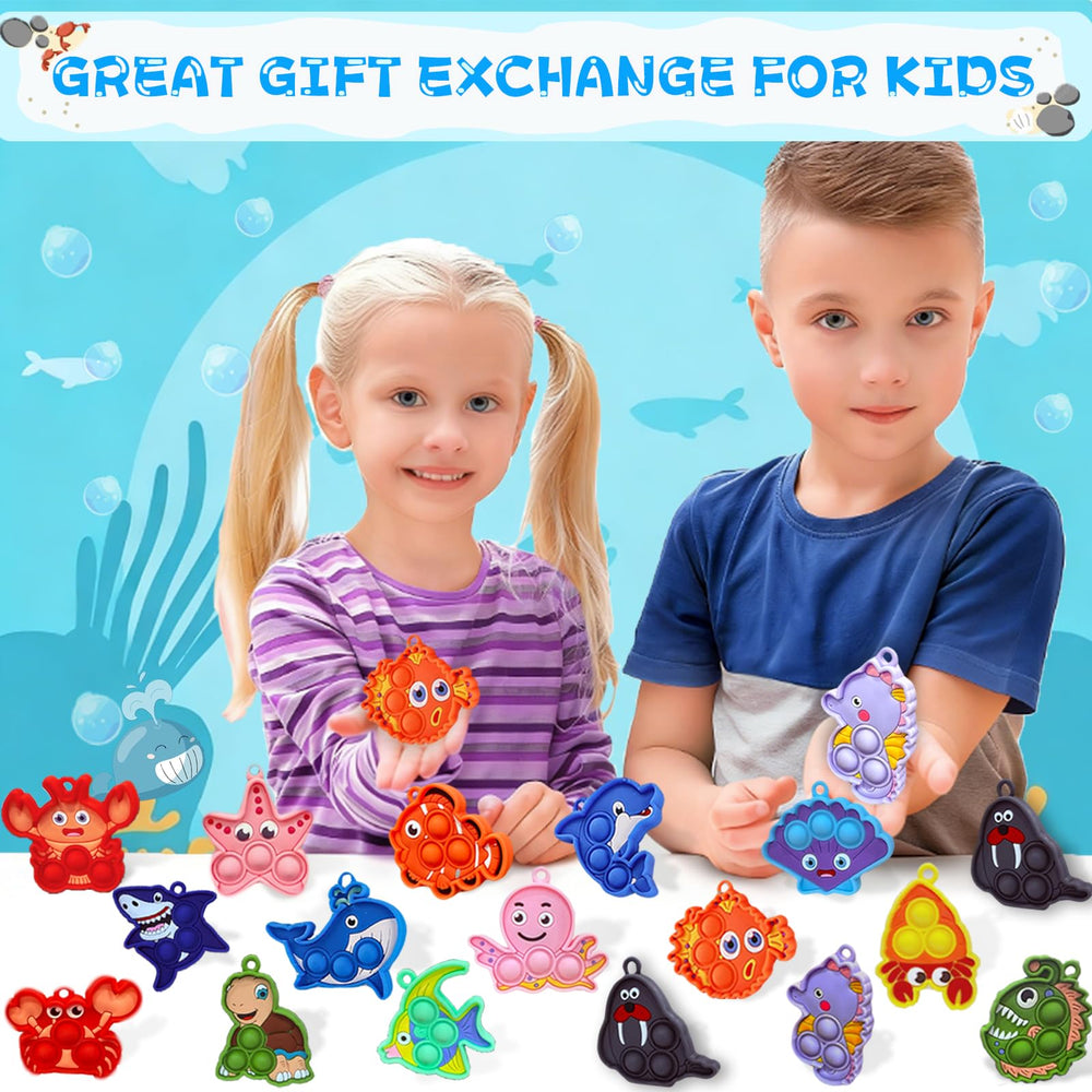 Woplagyreat dolphin pop toy, lightweight keychain for travel fun.