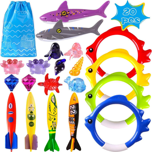 Woplagyreat sea animals dive toys, easy to spot underwater for kids