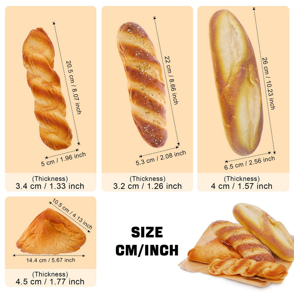 Woration faux baguette set on bakery display, realistic and long-lasting.