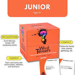 Word Teasers Junior back shows definitions and pronunciation for quick reference.