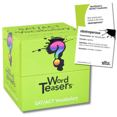 Word Teasers SAT flash cards front view for quick vocabulary practice.