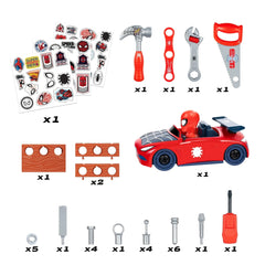 World Tech Toys Spider-Man bench set building action promotes problem-solving skills.