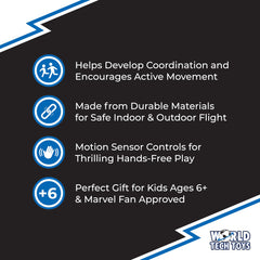 World Tech Toys Spider-Man toy is ideal for indoor and outdoor fun and active flights.