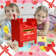 Kids assembling the WorldBazaar valentines mailbox with a simple kid-friendly craft