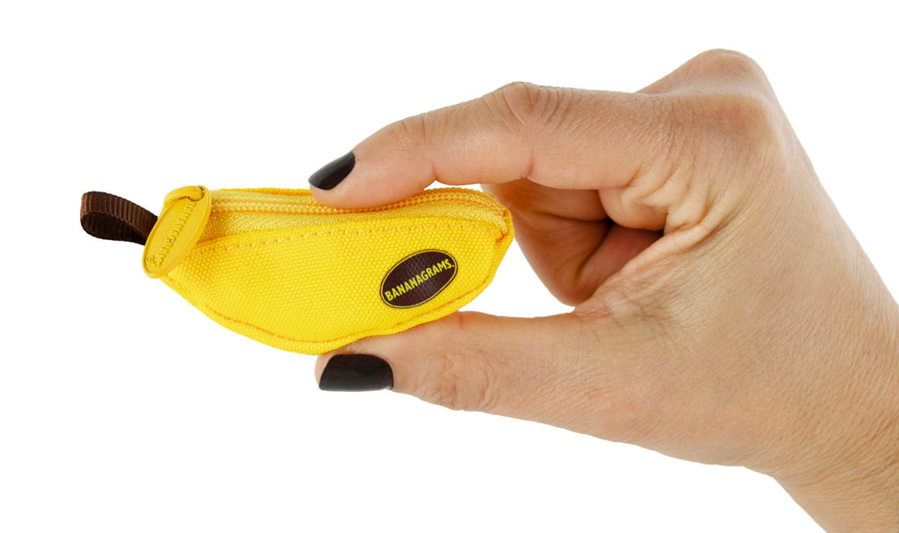World's Smallest Bananagrams tiles close-up for portable word-building fun.