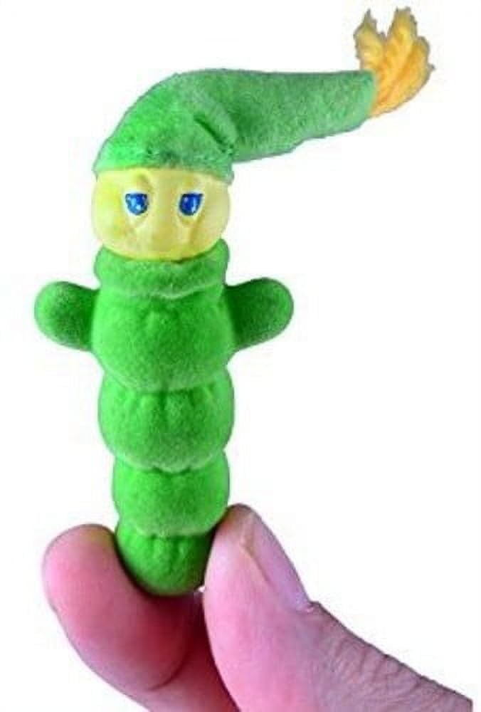 World's Smallest Glo Worm glows when squeezed, ideal for bedtime play.