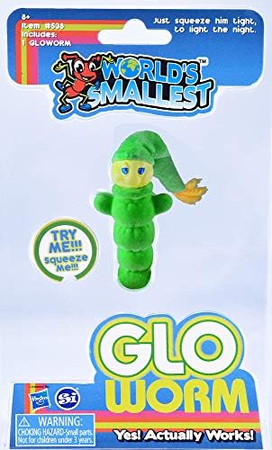 World's Smallest Glo Worm packaging highlights Hasbro licensing and adorable design.