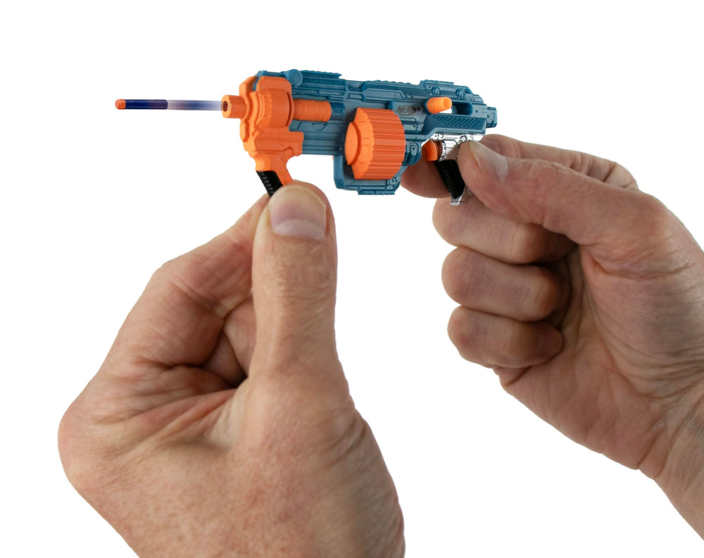 World's Smallest Nerf Elite 2.0 Shockwave mini blaster for pocket play.