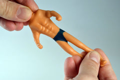 World's Smallest Stretch Armstrong age 8+, for display and hands-on play.