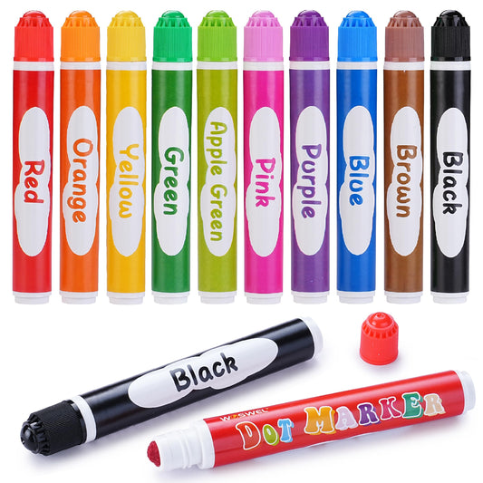 WOSWEL dot markers 10 colors set for vibrant kids art and crafts