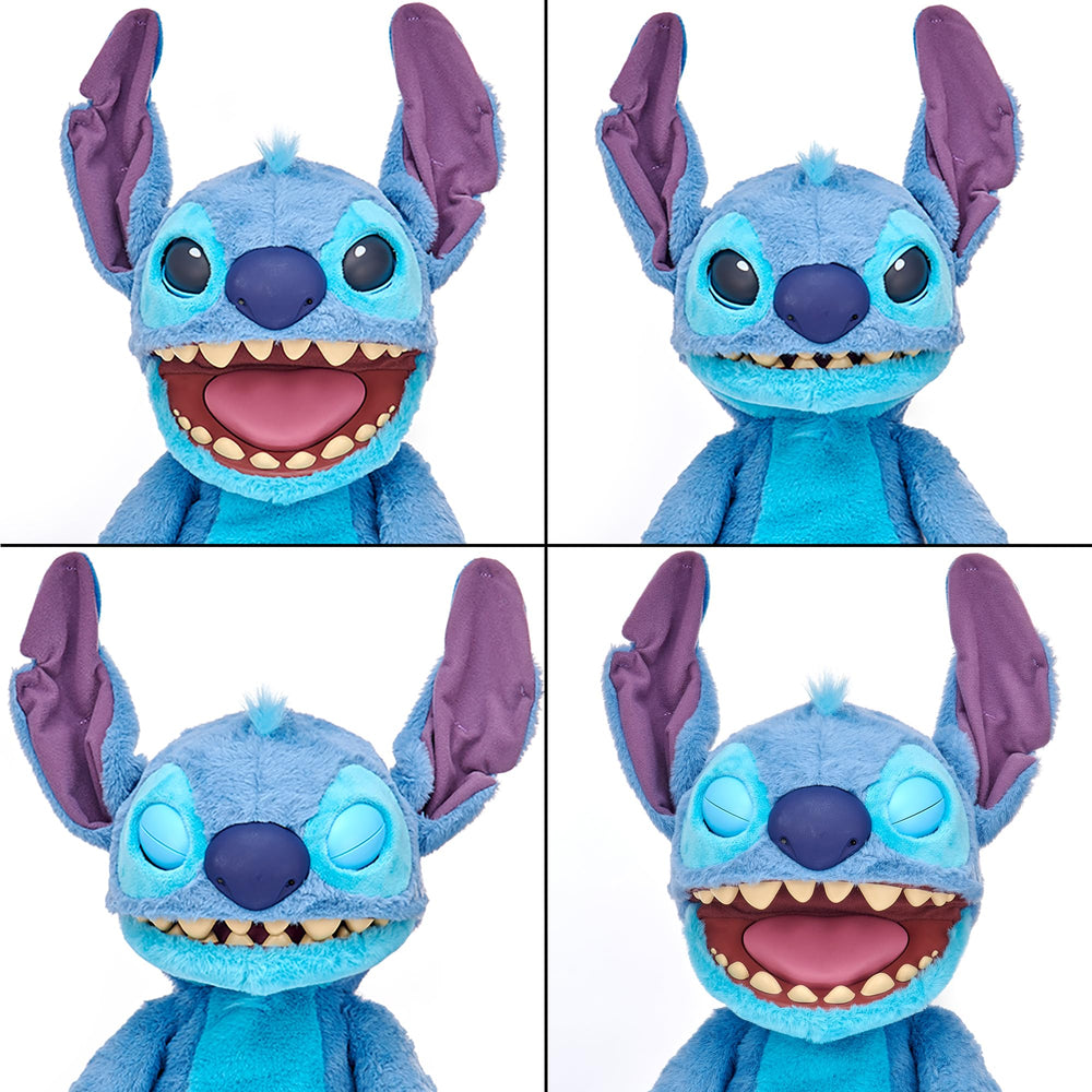 Stitch Puppetronic mouth moves with expressive sounds for storytelling.