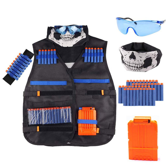 Wowang Nerf Vest Kit front view with adjustable straps for comfortable play