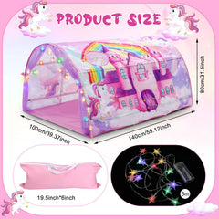 Wowangce Unicorn Bed Tent with lights brightens magical play sessions