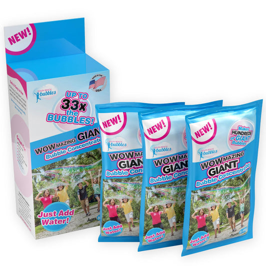WOWMAZING bubble concentrate pouch ready for giant bubbles and easy mixing