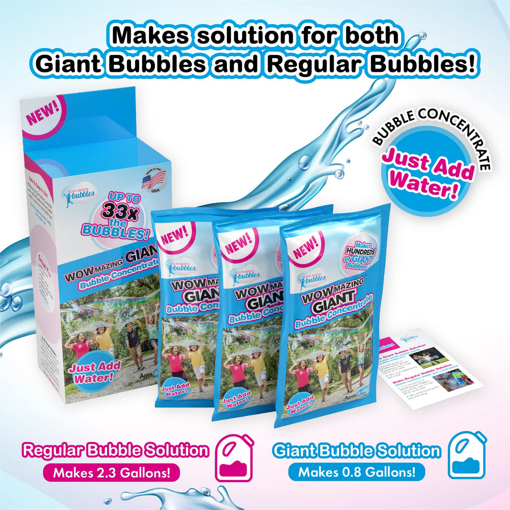 WOWMAZING giant bubble wand with concentrate for outdoor fun
