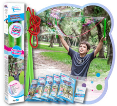 WOWMAZING giant bubble wand enabling ultra-large outdoor bubbles for family play.