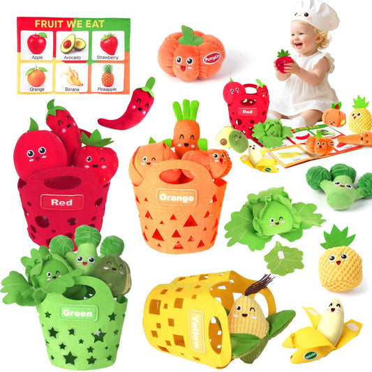 WOWOHAGE baby sensory toy apple-red for color recognition and crinkle sounds.