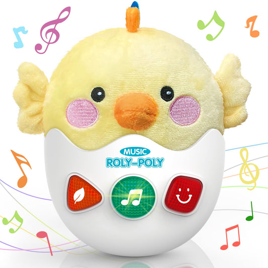 WOWOHAGE Chick musical plush toy for tummy-time play and bonding.
